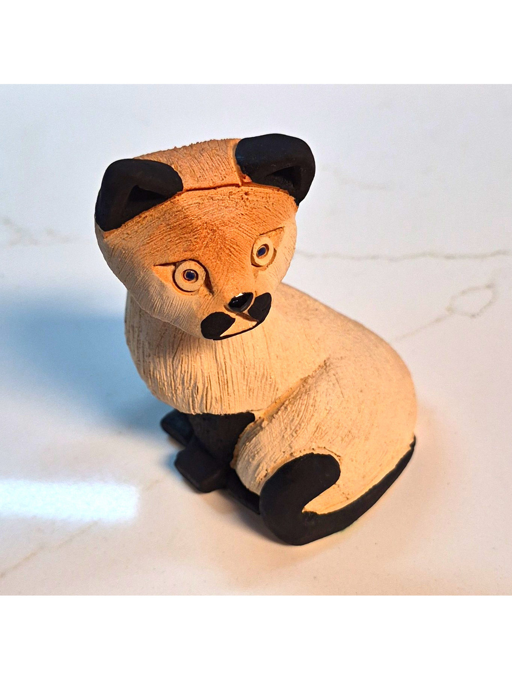 Artesania Rinconada Handmade Ceramic Siamese Cat Figurine Uruguay #90 1981